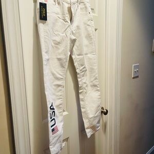 Ralph Lauren Women's White and Red Jeans 10